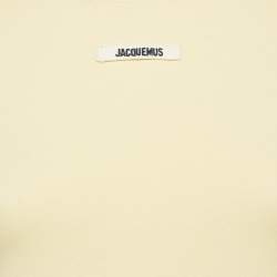 Pre Owned قميص بأكمام طويلة بتفاصيل شريط شعار باللون الأصفر من جاكيموس قطن بمقاس صغير جداً