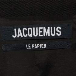 Jacquemus Black Wool Le Papier Zip Detail Blazer S