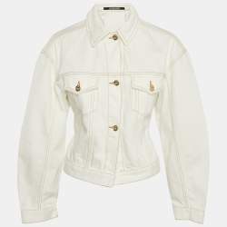 Jacquemus White Denim Button Front les Sculptures  Jacket XS