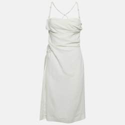 Jacquemus White Linen Blend La Robe Laurier Dress S