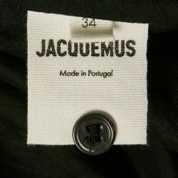 Jacquemus Black Crepe La Robe Bahia Draped Mini Dress XS