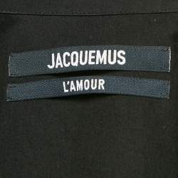 Jacquemus Black Crepe La Robe Bahia Draped Mini Dress XS