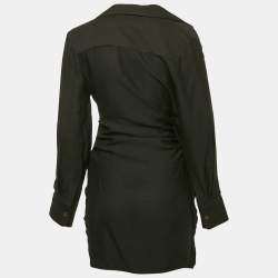 Jacquemus Black Crepe La Robe Bahia Draped Mini Dress XS