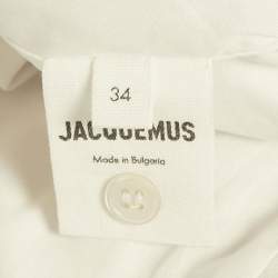 Pre Owned Jacquemus Cream Cotton Cut-Out Detail L'amour Mini Dress XS