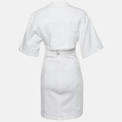 Jacquemus White Cotton Knit Cut-Out Mini Dress S
