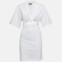 Jacquemus White Cotton Knit Cut-Out Mini Dress S