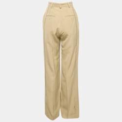 Jacquemus Beige Silk Blend High Rise Le Papier Trousers M
