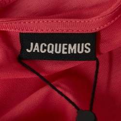 Jacquemus Pink Cotton knit & Lyocell Knit Le Double Crop T-Shirt S