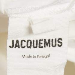 Jacquemus White Poplin Asymmetric Crop Top S