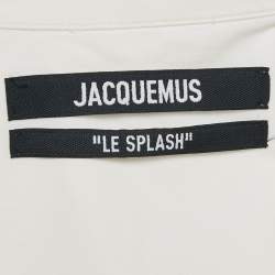 Jacquemus White Poplin Asymmetric Crop Top S