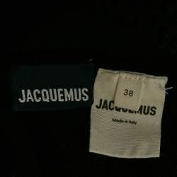 Jacquemus Black Mohair Rib Knit Off Shoulder Cut-Out Midi Dress M