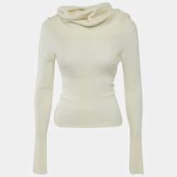 Jacquemus Cream Cashmere Knit Back Open Sweater M