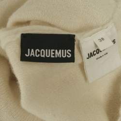 Jacquemus Cream Cashmere Knit Back Open Sweater M