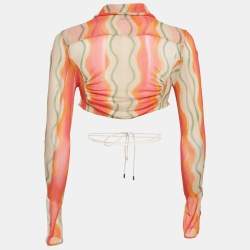 Pre Owned Jacquemus Multicolor Mesh Le Raphia La Chemise Abaca Crop Top L