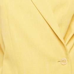Pre Owned Jacquemus Yellow Linen Blend Double Breasted Blazer S
