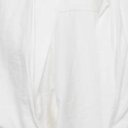 Pre Owned Jacquemus White Viscose Tie-Up Detail Le Raphia Blouse XS