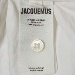 Pre Owned Jacquemus White Viscose Tie-Up Detail Le Raphia Blouse XS
