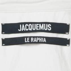 Pre Owned Jacquemus White Viscose Tie-Up Detail Le Raphia Blouse XS