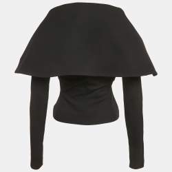 Jacquemus Black Jersey  Draped Collar The Cuadrada La Casa Jacket S