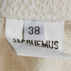 Pre Owned Jacquemus Off-White Wool Blend Adjustable Long La Collectionneuse Apron Dress M