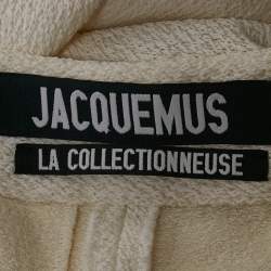 Pre Owned Jacquemus Off-White Wool Blend Adjustable Long La Collectionneuse Apron Dress M