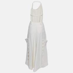 Pre Owned Jacquemus Off-White Wool Blend Adjustable Long La Collectionneuse Apron Dress M