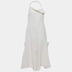 Pre Owned Jacquemus Off-White Wool Blend Adjustable Long La Collectionneuse Apron Dress M