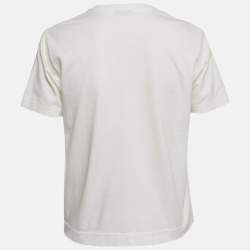 مملوكة مسبقًا Jacquemus White Doddle Logo Print Jersey T-Shirt S