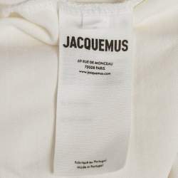 مملوكة مسبقًا Jacquemus White Doddle Logo Print Jersey T-Shirt S
