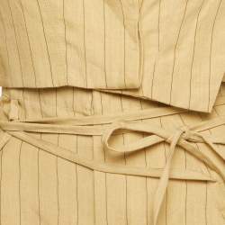 Pre Owned Jacquemus Yellow Pinstripe Linen L'Amour Suit S