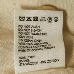 Pre Owned Jacquemus Yellow Pinstripe Linen L'Amour Suit S