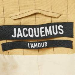 Pre Owned Jacquemus Yellow Pinstripe Linen L'Amour Suit S