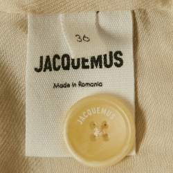 Pre Owned Jacquemus Yellow Pinstripe Linen L'Amour Suit S