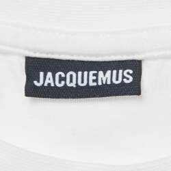 Pre Owned Jacquemus White Jersey Tie-Up Le Baci Crop Top S