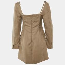 Pre Owned Jacquemus Beige Wool Mini Dress S