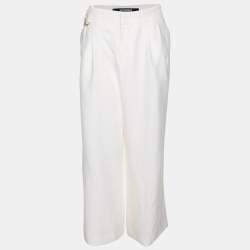 Pre Owned Jacquemus White Linen Trousers M