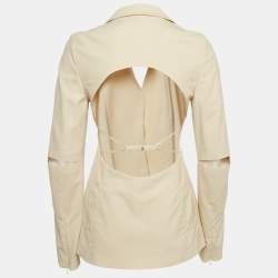 Pre Owned Jacquemus Beige Wool Cut-Out Blazer S