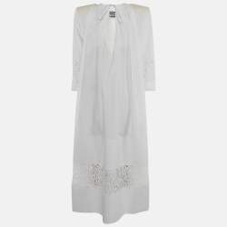Pre Owned Jacquemus White Cotton Les Santons De Provence Maman Maxi Dress S