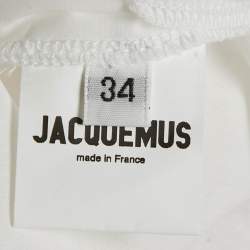 Pre Owned فستان جاكيموس لو سانتون دي بروفنس قطن أبيض ماكسي مقاس صغير