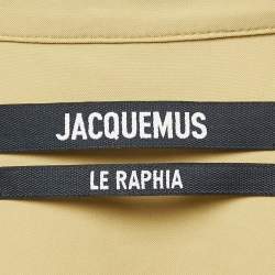 Pre Owned Jacquemus Green Cotton Blend Draped Le Raphia Shirt Dress S