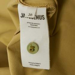 Pre Owned Jacquemus Green Cotton Blend Draped Le Raphia Shirt Dress S
