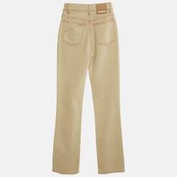 Pre Owned Jacquemus Beige Denim Le Raphia Le De Nîmes Jeans XS Waist 24"