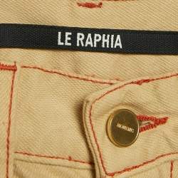 Pre Owned Jacquemus Beige Denim Le Raphia Le De Nîmes Jeans XS Waist 24"