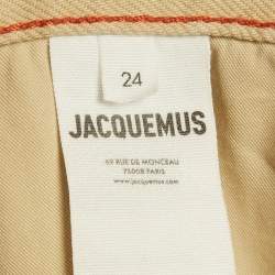 Pre Owned Jacquemus Beige Denim Le Raphia Le De Nîmes Jeans XS Waist 24"