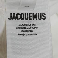مملوكة مسبقًا Jacquemus White Cotton Belt Detail La Croisiere Ciro Shirt M
