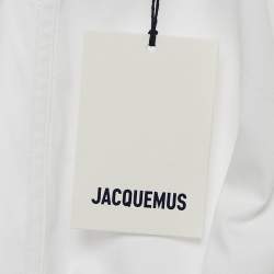مملوكة مسبقًا Jacquemus White Cotton Belt Detail La Croisiere Ciro Shirt M