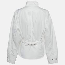 مملوكة مسبقًا Jacquemus White Cotton Belt Detail La Croisiere Ciro Shirt M