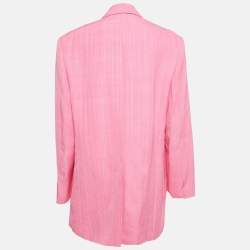 Pre Owned Jacquemus Pink Crepe &Silk La Veste D'Homme Oversized Blazer M
