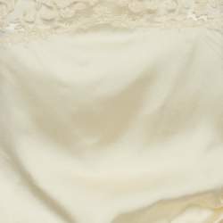 Pre Owned Jacquemus Cream Satin Asymmetrical Hem Saudade Slip Dress L