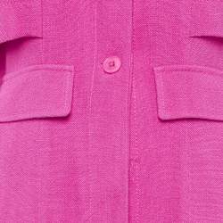 Pre Owned Jacquemus Pink Viscose Long Button Down La Collectionneuse Coat S